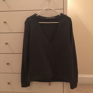 Dark Grey Cut-Out Sweatshirt